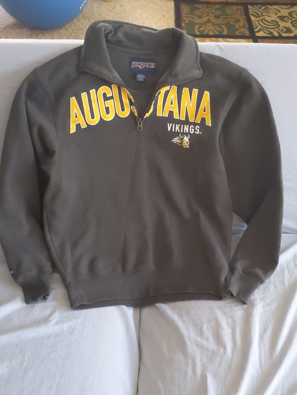 JanSport Dark Gray Quarter-Zip Augustana Vikings Sweatshirt - Small
